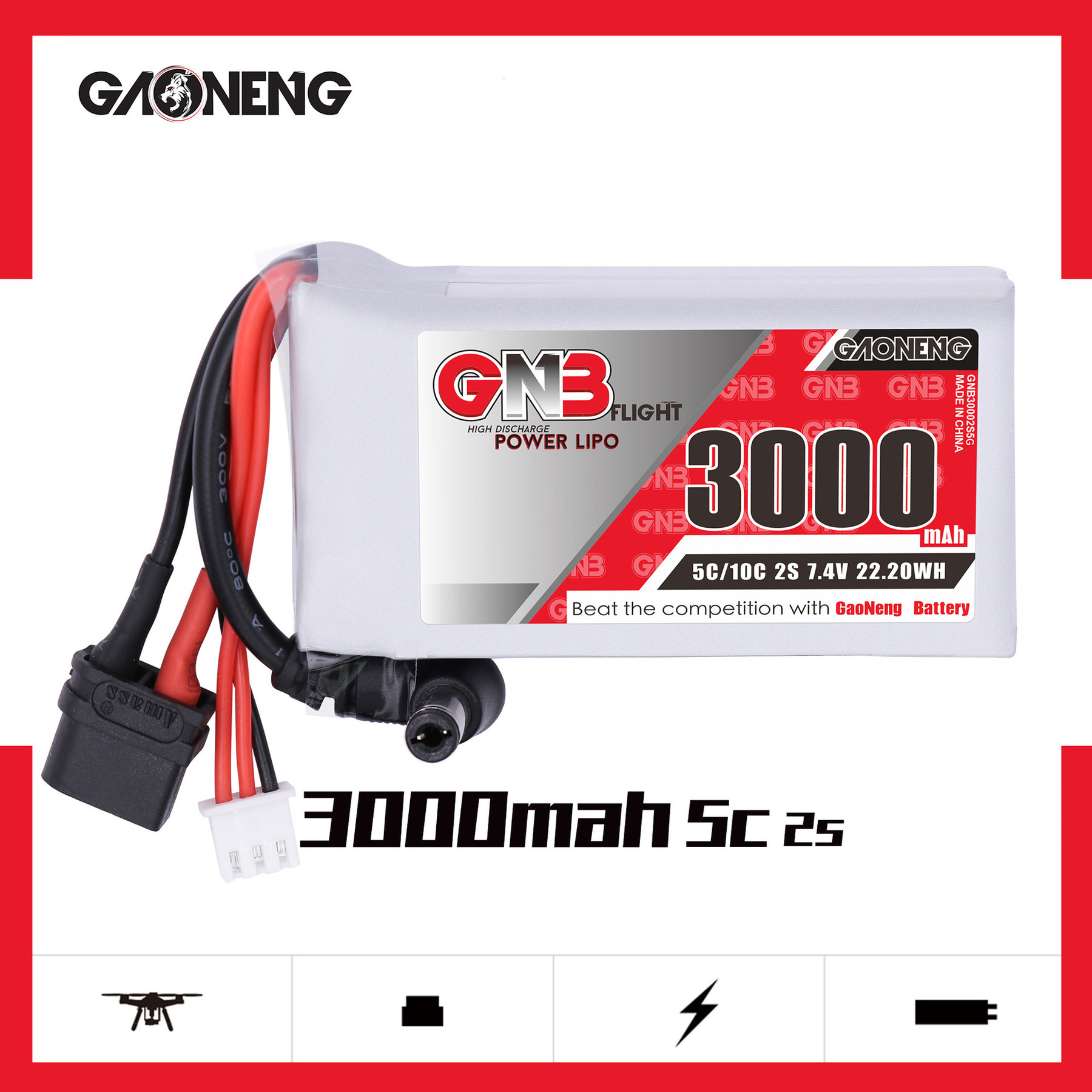 GNB 2S 7.4V 3000mAh 5C/10C bat – Skyzone Sky04X Pro Oled Fpv Goggles recenzja i cena